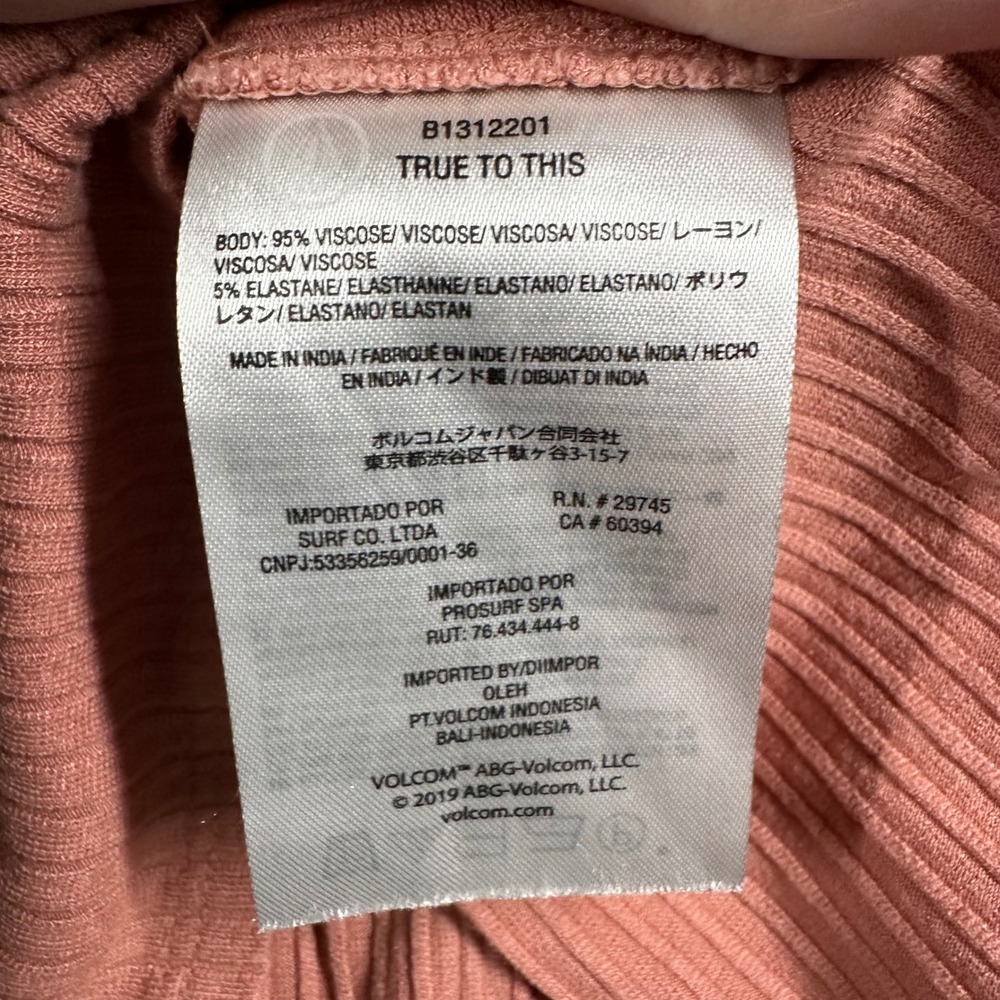 Volcom Dress Womens XS Pink Ribbed Knit Cami Mini Sleeveless Criss Cross Casual - Picture 5 of 11